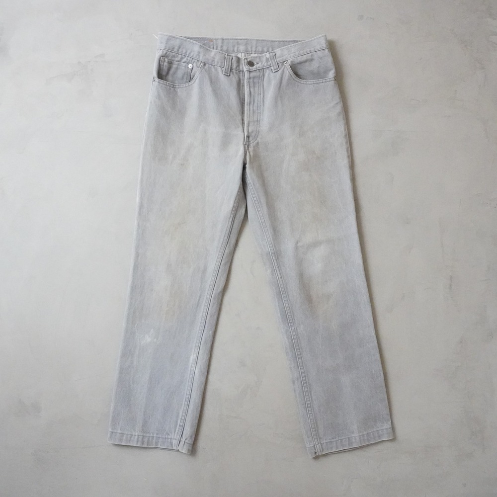 Vintage Levis 501 Jeans 34x30 Mens Gray Straight Leg Button Fly Denim